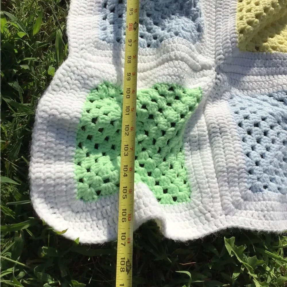 Hand Crafted Crochet Granny Squares Style Quilt